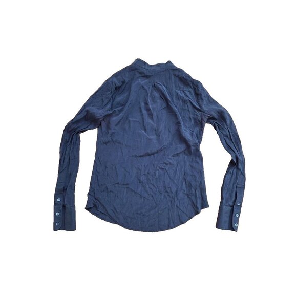 BCBG MAX AZRIA SILK Blouse Navy Blue Size XXS A001142 - Picture 7 of 10